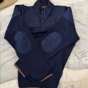 Orvis Dark Blue Quilted Half-Zip Pullover